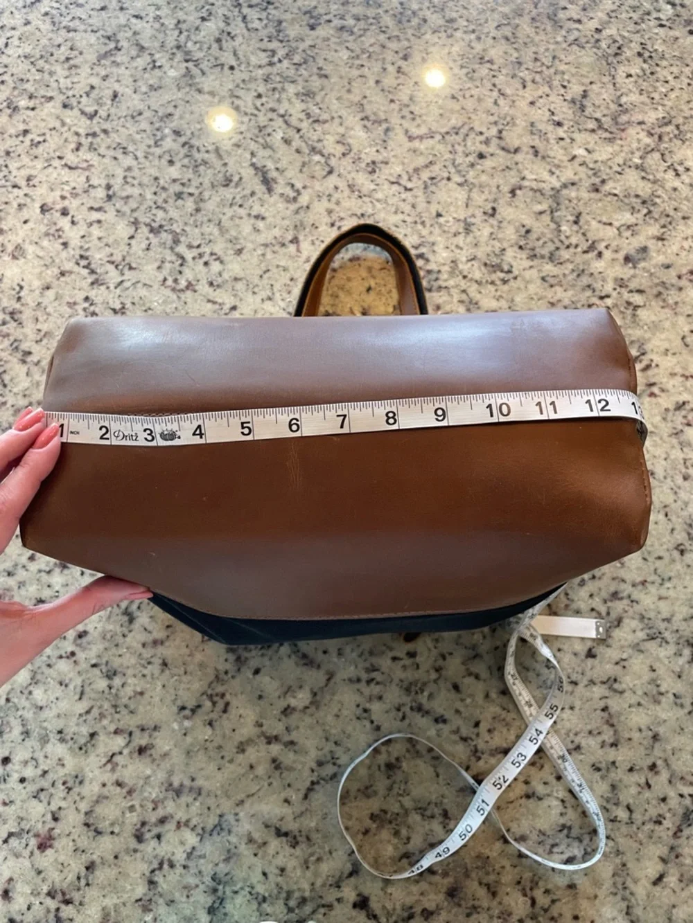 Vaschy distressed cowhide and waterproof Canvas Tote/computer Bag